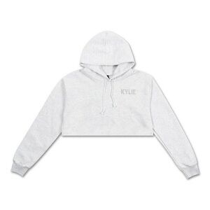 Kendall & Kylie Cropped Rhinestone Hoodie (Medium)